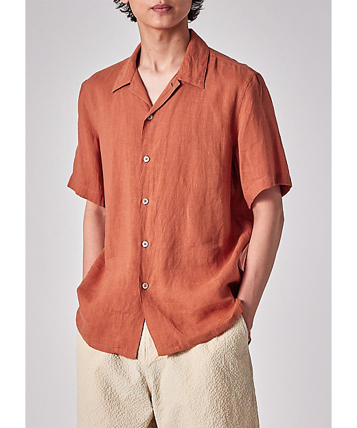 ソリッド リネン オープンカラーシャツ（152306695U