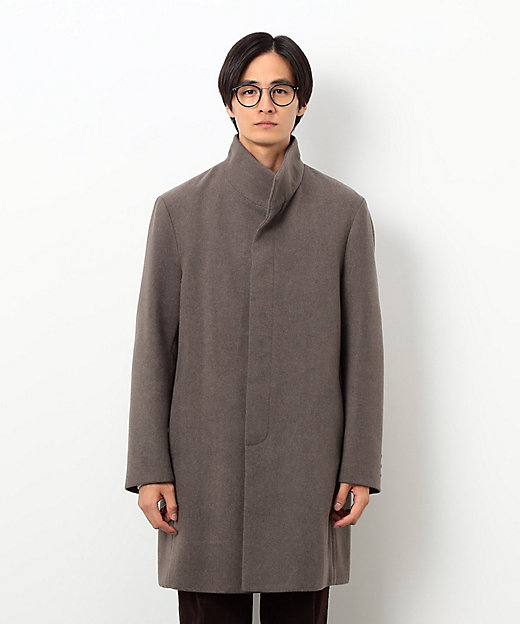 ウールブレンド メルトン イタリアンカラー コート（4720WM02