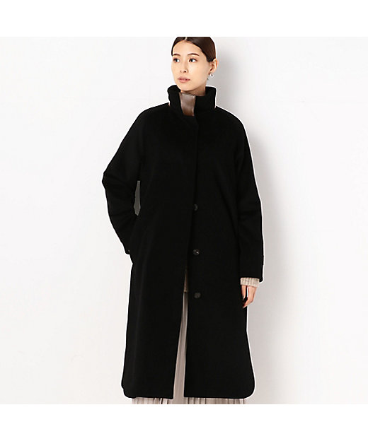 アンゴラウール コンバーチブルハイネックロングコート