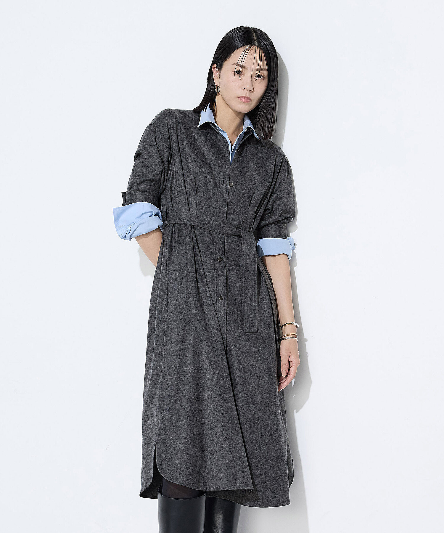 ストレッチウールサキソニー ドレス（0119OM01） | COMME CA