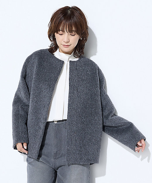 アルパカシャギー ノーカラージャコット（0110WM02） | COMME