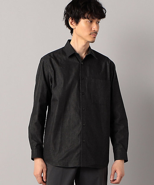 超長綿ライトオンスデニム レギュラーカラーデニムシャツ