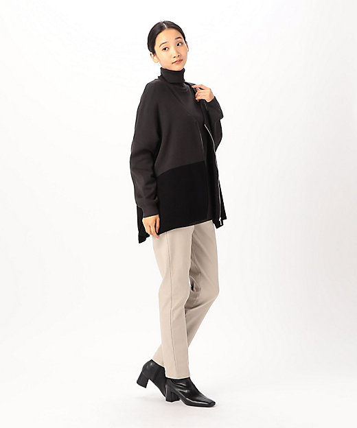 バイカラー ポンチョ ジップカーディガン（1257KI07） | COMME