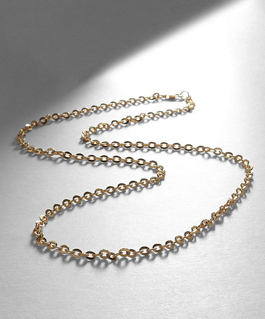 K18中空フラットアズキチェーン ネックレス（55cm