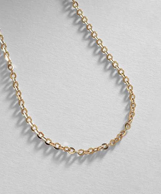 K18中空フラットアズキチェーン ネックレス（55cm