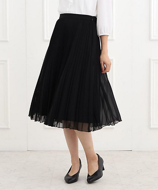 フォーマル／洗える】シフォンジョーゼットプリーツスカート