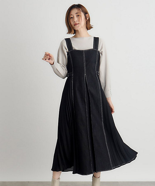 デニムサイドプリーツジャンドレ（2002338259） | GROVE