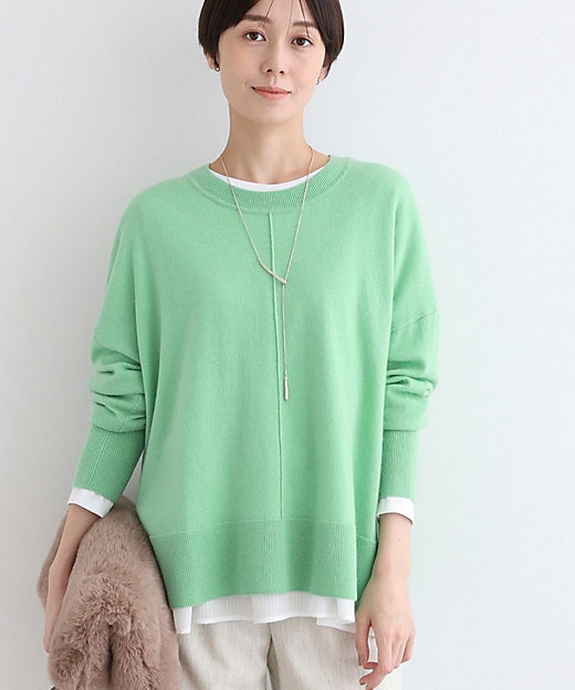 カシミヤ混／洗える／リラックス】ワイドシルエットニット