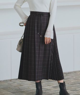 ダブルプリーツチェックスカート（2002330019） | GROVE