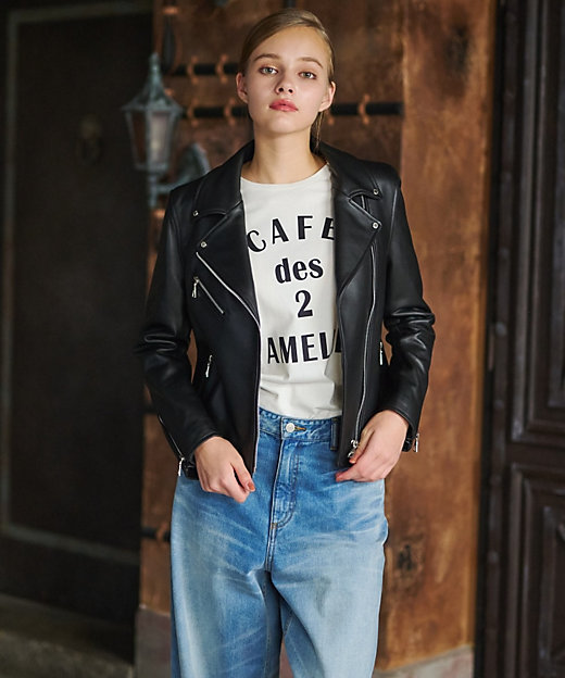 本革】ラムレザーライダースジャケット（2002371772