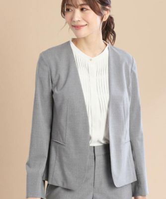 洗える／セットアップ可】ノーカラージャケット（2002465767