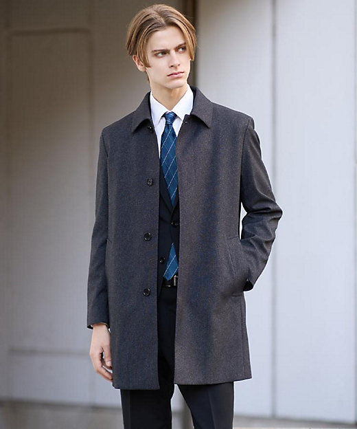 ダウンライナー付き】メランジ ステンカラー コート