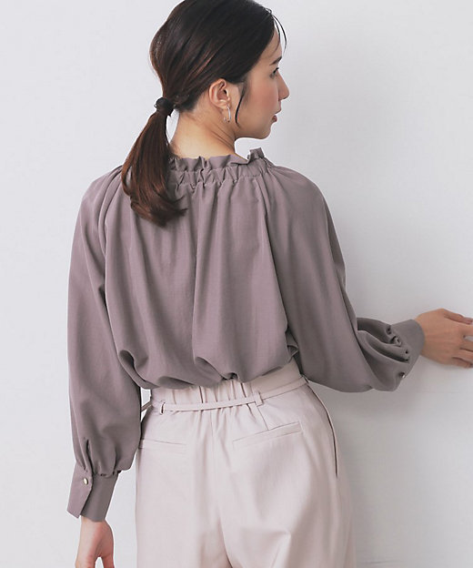 ボウタイフリルギャザーブラウス【洗濯機OK】（2002530971