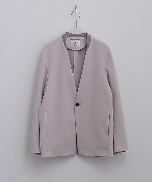 セットアップ対応】360度ストレッチノーカラージャケット