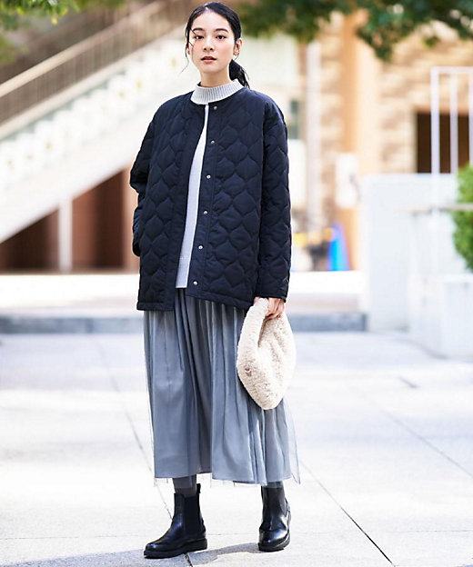 キルトノーカラージャケット（2002549654） | Dessin (Women