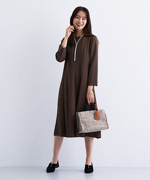 洗える／UVケア】ジョーゼットフレアワンピース