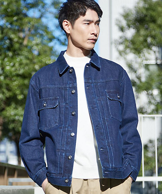 大人にも取り入れやすい】デニムジャケット セットアップ可／洗濯機