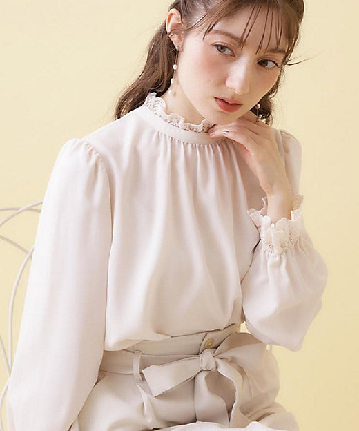 2WAY・ハレの日・通勤】エンブロレースブラウス