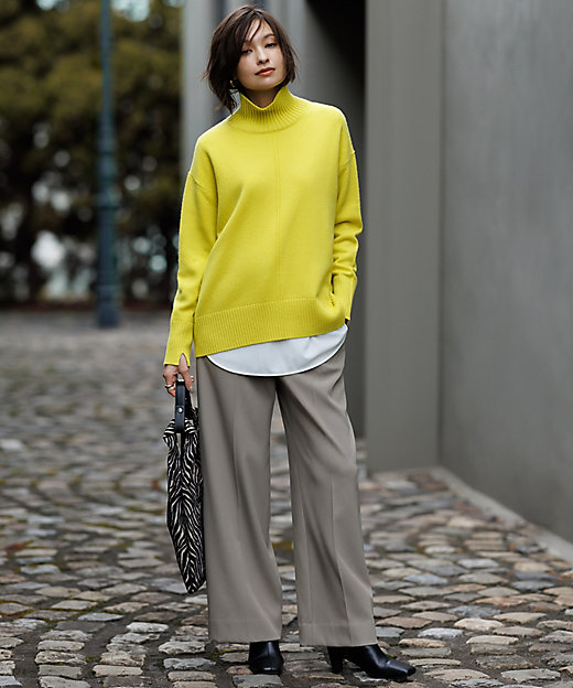 洗える】 トリアセボディシェルピーチ ワイドパンツ