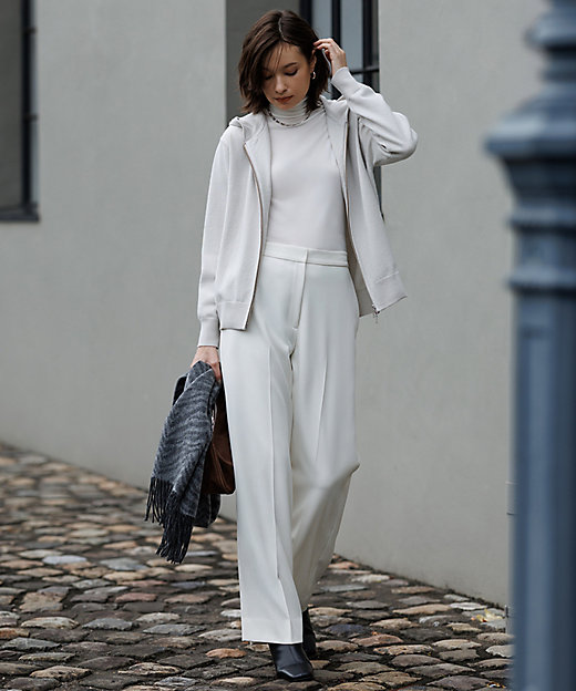 洗える】 トリアセボディシェルピーチ ワイドパンツ