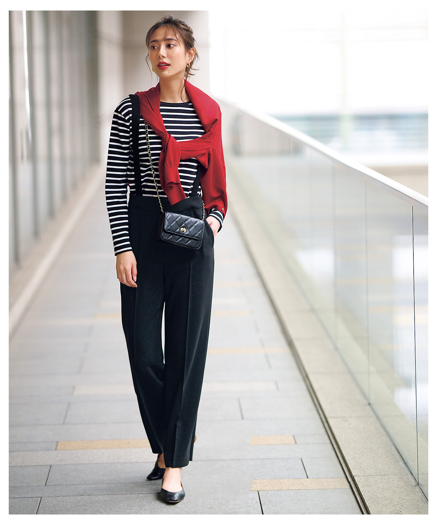 蛯原友里さん着用】トリアセダブルクロス ワイドストレート パンツ