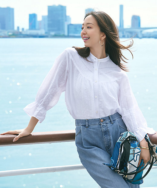 Oggi6月号掲載／接触冷感】23区DENIM サマー タック