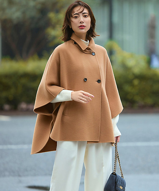 見上愛さん着用／Oggi12月号掲載】ウールライトリバー ポンチョ