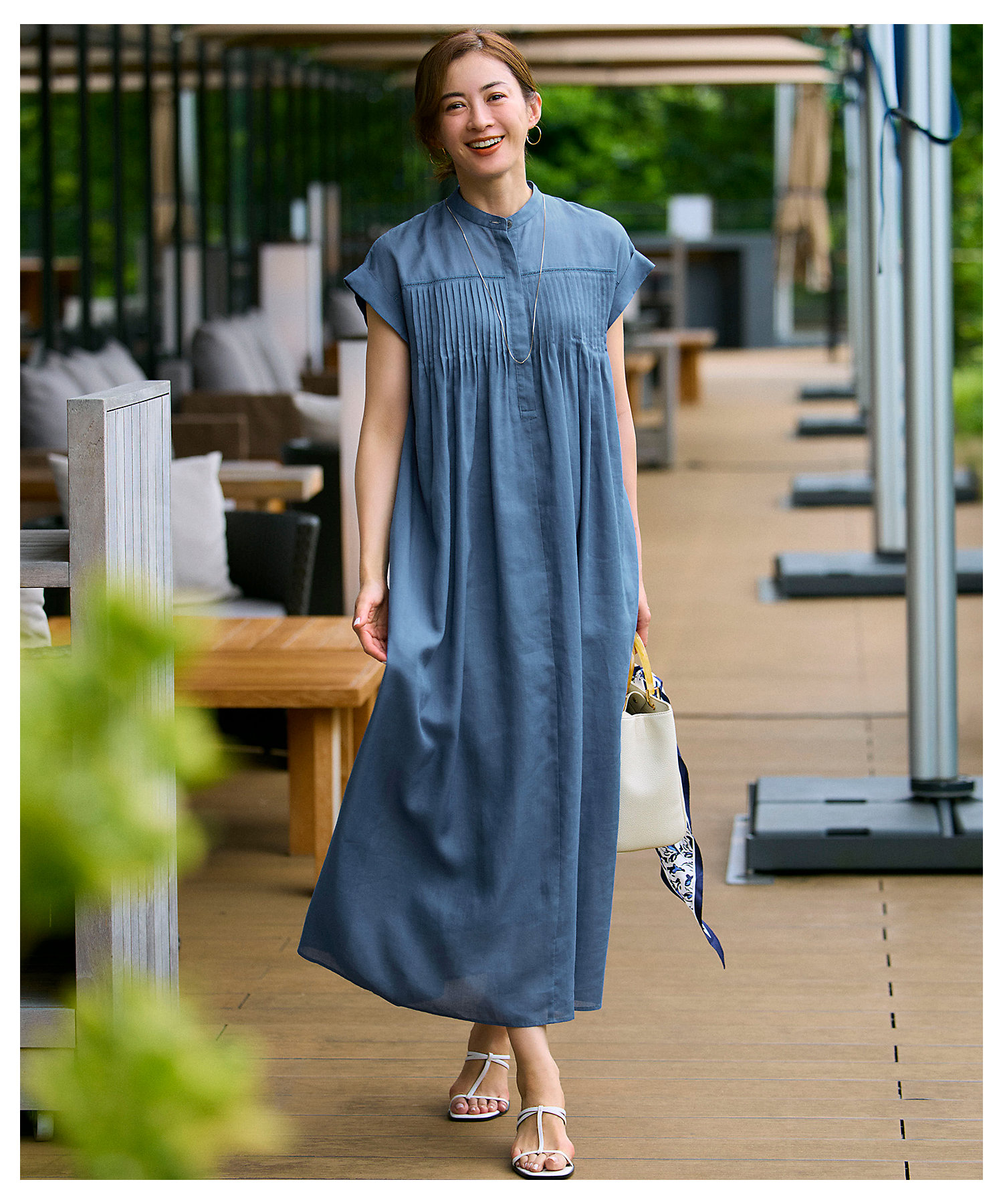 ニュアンスフラワー プリント シルク スカーフ（SF3DGS0202