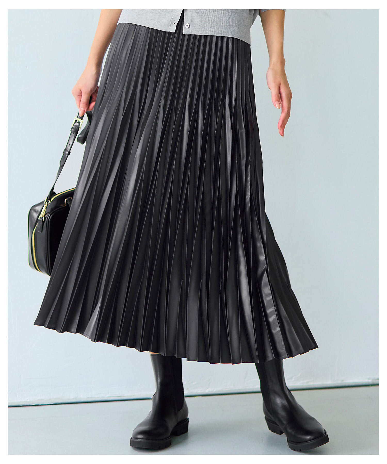 洗える】レザーライクプリーツ スカート（SKWWCW0306） | 23