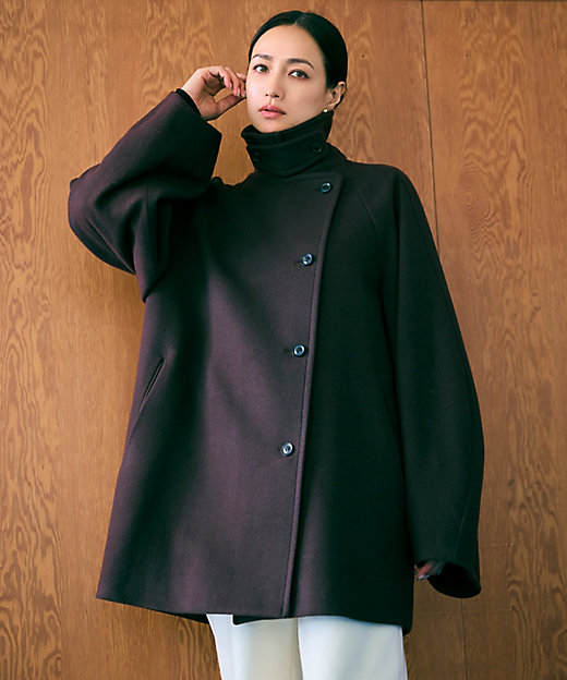 GABELLE ／ ミドル丈スタンドカラーウールコート