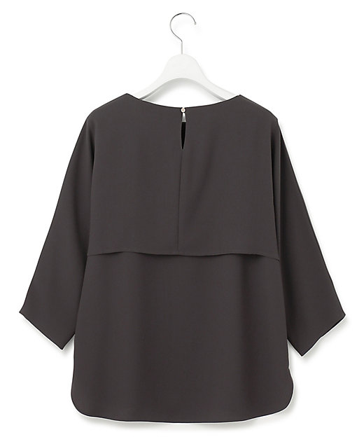 洗える】ストレッチジョーゼット ケープデザイン カットソー