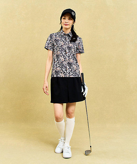 WOMEN】総柄フラワープリント ポロシャツ（KHVLGM0418