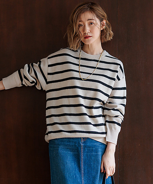 Oggi2月号掲載／洗える】ピュアカシミヤ クルーネック ニット