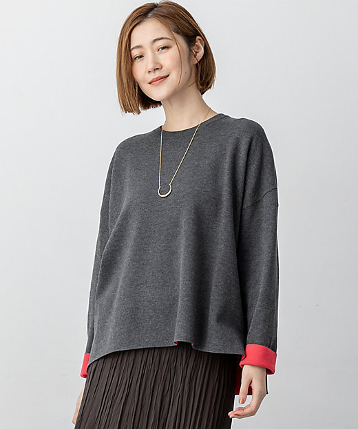 洗える】ダブルフェイス プルオーバー ニット（KRWOGW0465