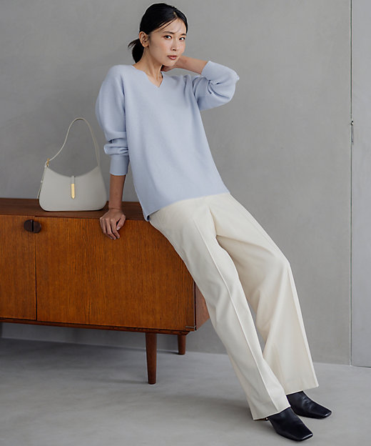 洗える】ウールカシミヤ Vネック ニット（KRWOSW0653