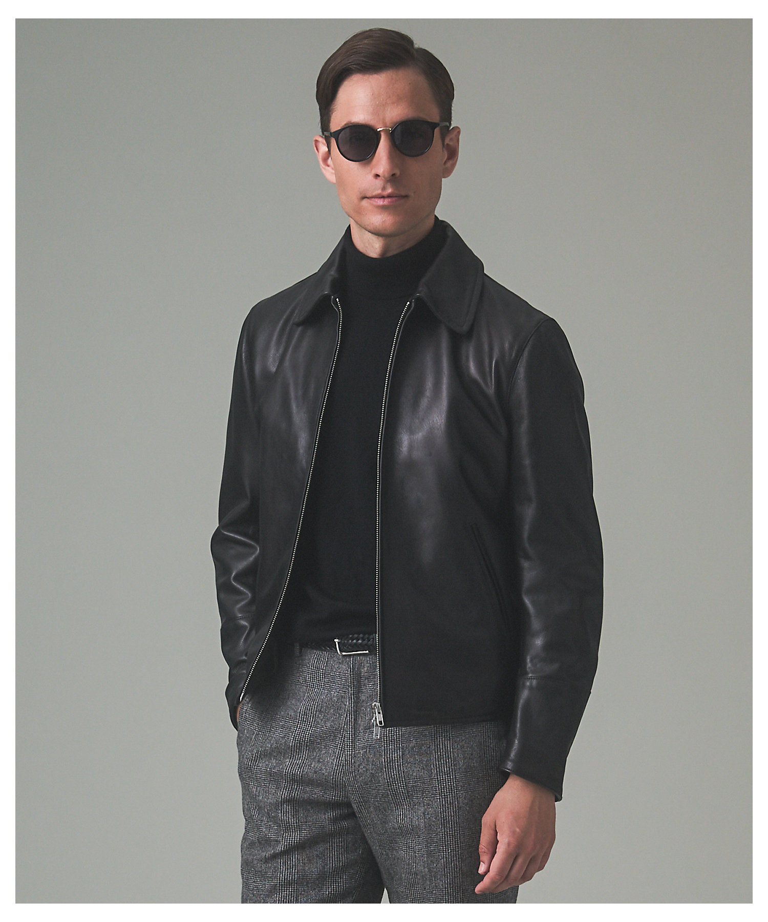 24AW新作】シープレザー シングルカラーブルゾン