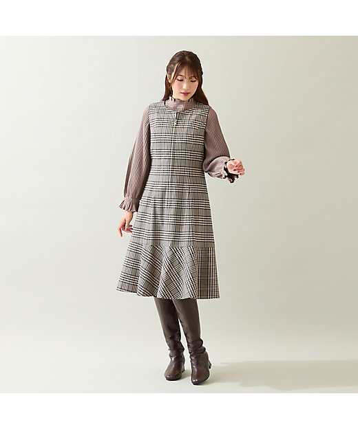 MIXチェックジャンパースカート（51016511） | Rose Tiara