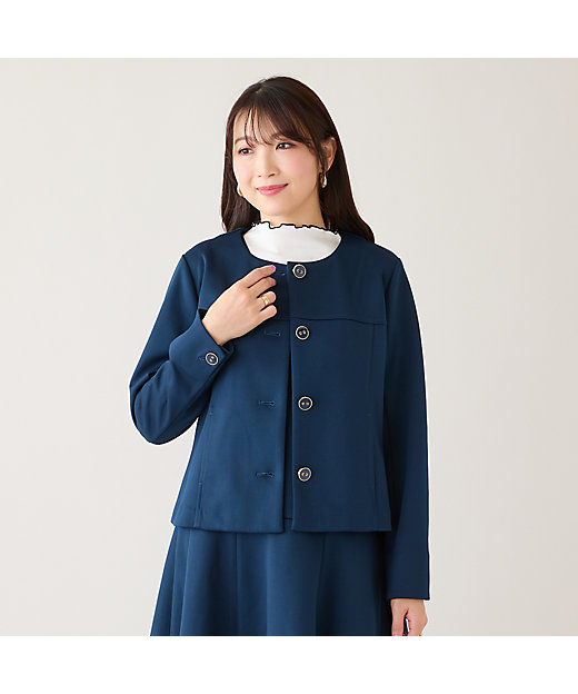 ダンボールニットノーカラージャケット（51031604） | Rose