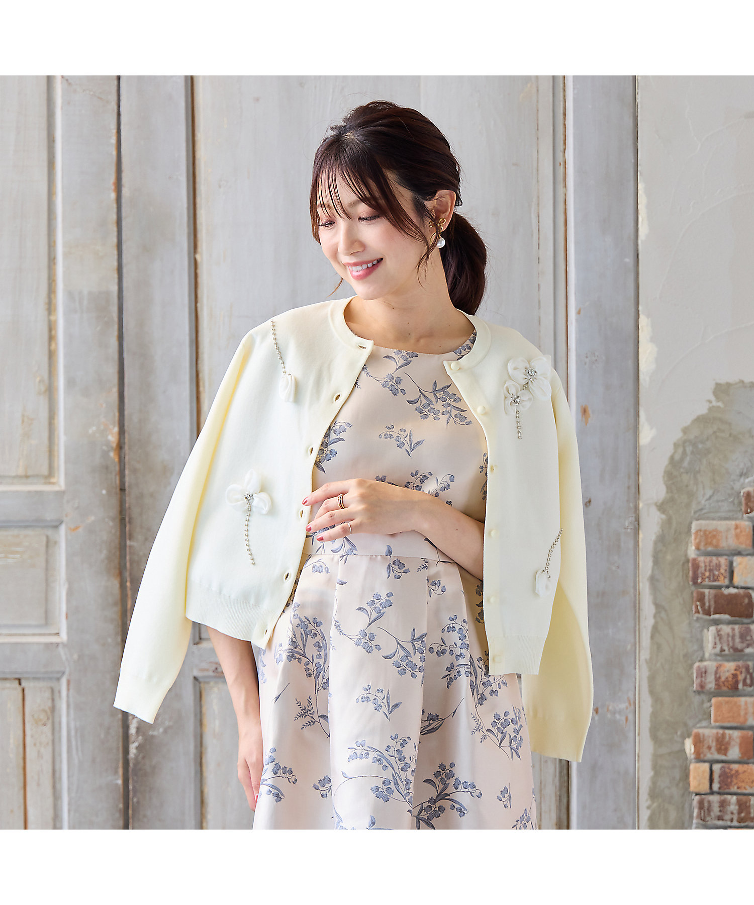 フラワーモチーフモチーフニット（51135504） | Rose Tiara