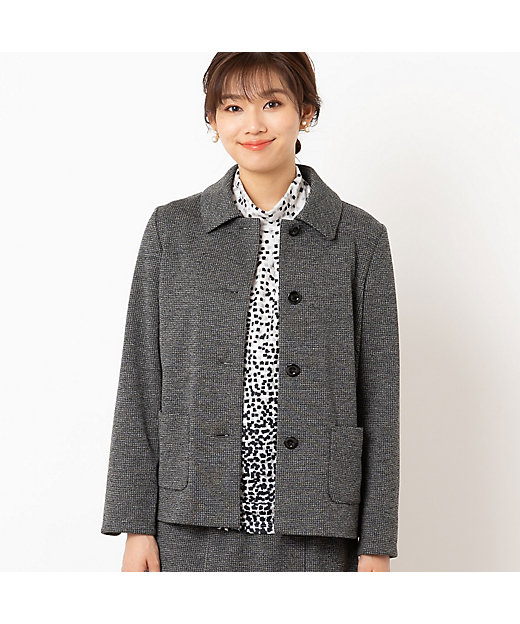 襟取り外し可・セットアップ可】ツイード ジャージージャケット