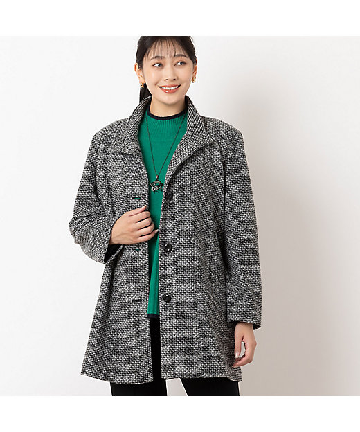千鳥柄スタンドカラーコート（21086401） | MISSEL/ミゼール