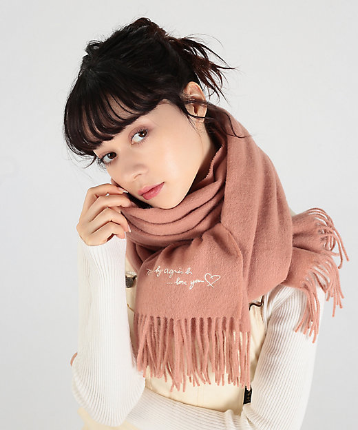 ロゴ刺繍 ウール カシミヤ マフラー（5823WJ60420） | TO B