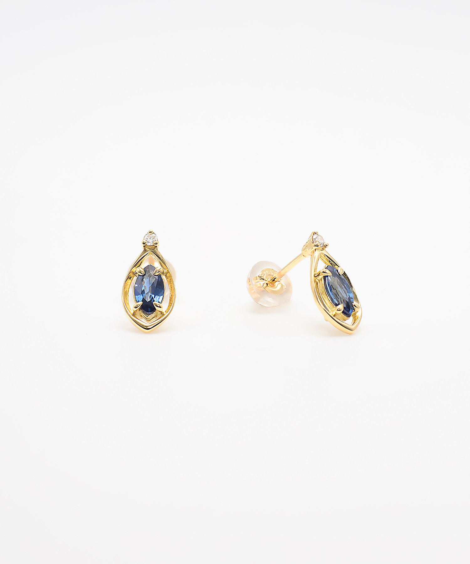 K18YGサファイア／ダイヤモンドピアス 62641