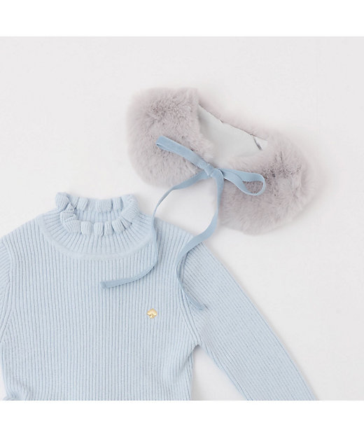 ティペット付きフラワードットチュールワンピース 8754305