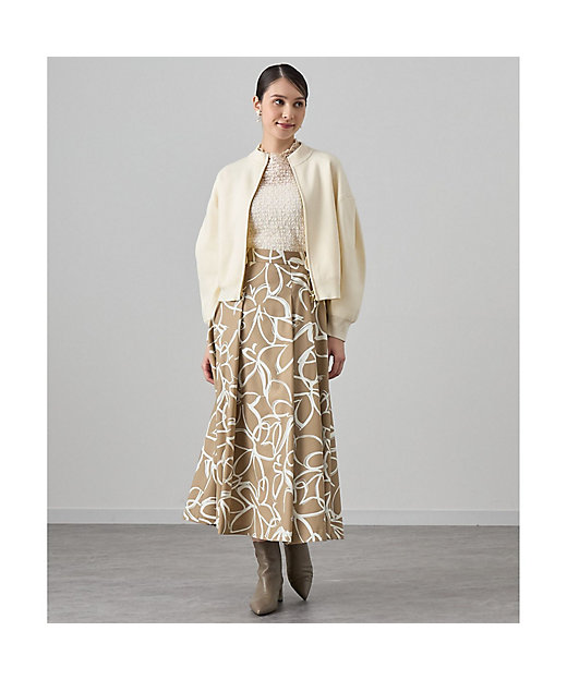 ウールトロピカルプリントアシメタック スカート | ANAYI/アナイ