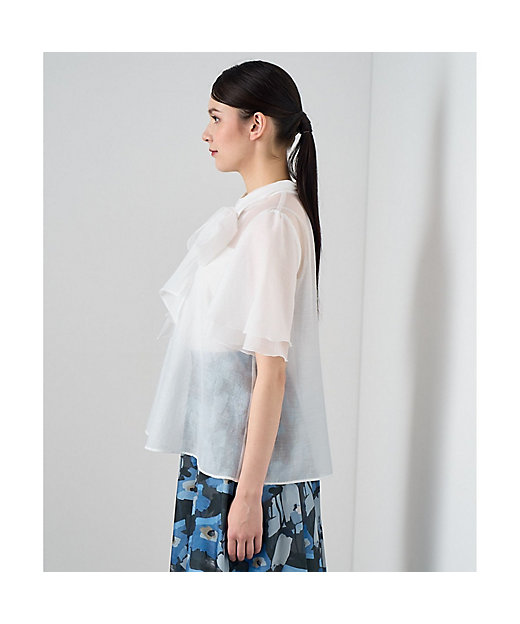 スパンオーガンジーボウタイ ブラウス | ANAYI/アナイ | 三越伊勢丹