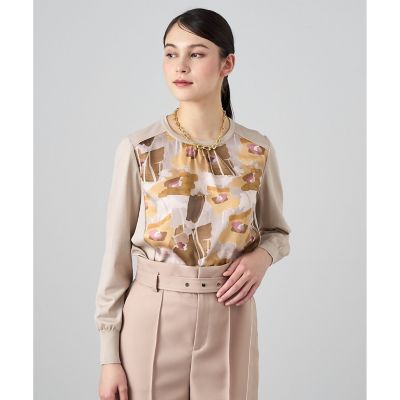 ペイントフラワープリントクルーネック プルオーバー | ANAYI/アナイ