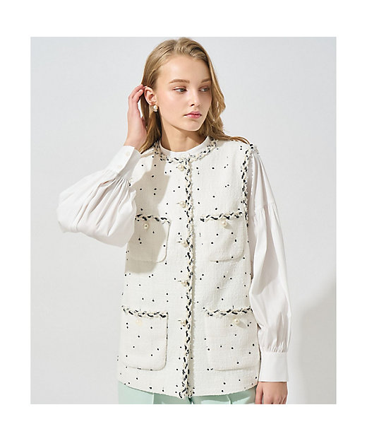 Eternal Line 2025】ミニドットツイード4ポケットジレ