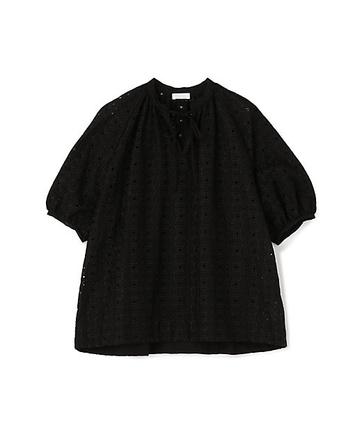 ボイルスクエアエンブロイダリー パフスリーブブラウス | maison