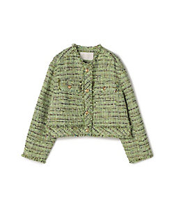 マルチツイード ラウンドカラージャケット | maison TOMORROWLAND